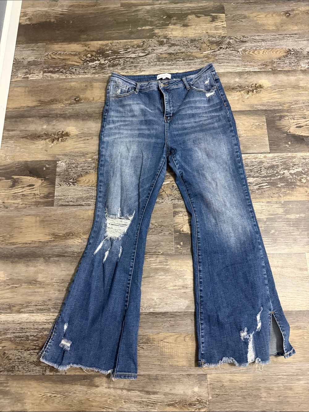 Distressed Blue Flare Women's Jeans